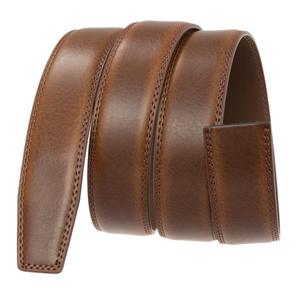 Brun læderrem uden spænde
