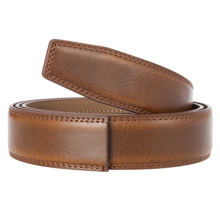 Brun læderrem uden spænde