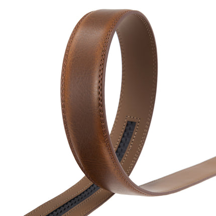 Brun læderrem uden spænde
