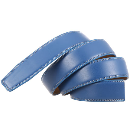 Blå læderrem uden spænde