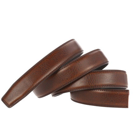 Mørkebrun læderrem uden spænde