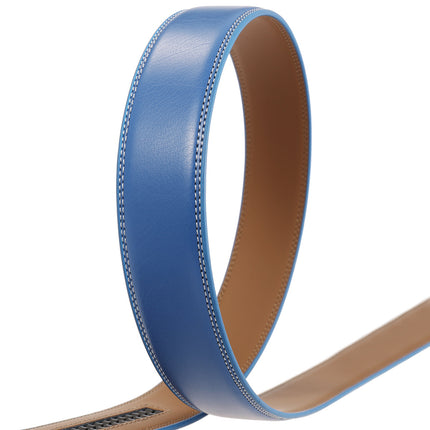 Blå læderrem uden spænde