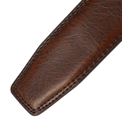 Mørkebrun læderrem uden spænde