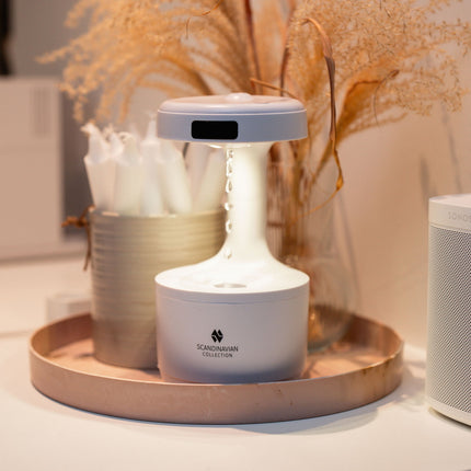 Luftfugter med anti-tyngdekraft effekt og ur