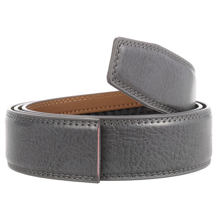 Grå læderrem uden spænde