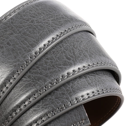 Grå læderrem uden spænde