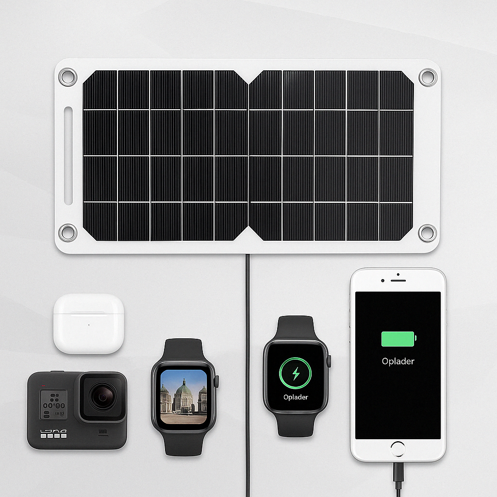 Effektiv mini solcelleplade til mobil og gadgets - Oplad alt med solens energi