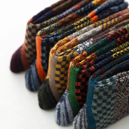 5 par varme uldsokker i 5 forskellige flotter farver