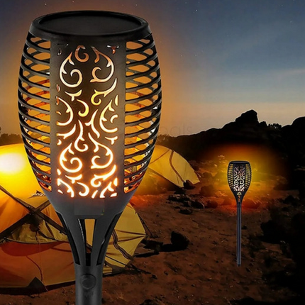 Super fine og hyggelige LED solcelle  fakler - 4-pak