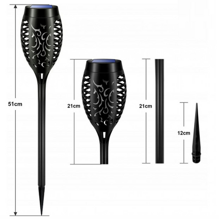 Super fine og hyggelige LED solcelle  fakler - 4-pak