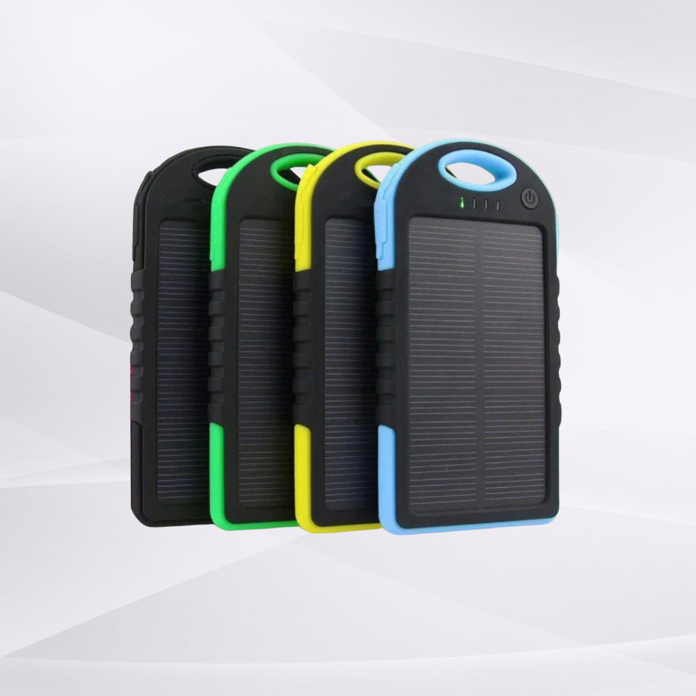 Solcelle powerbank med LED-lygte og kompas, 10.000mAh