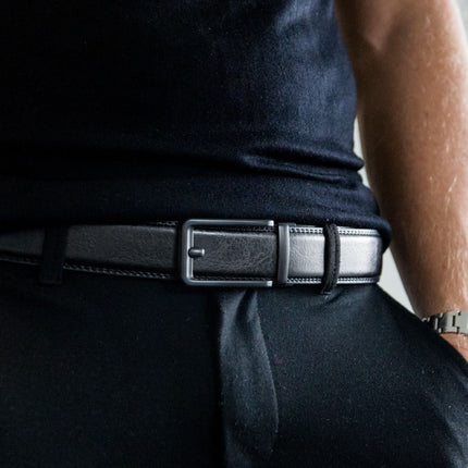 Leo - klikspænde læderbælte med sort spænde