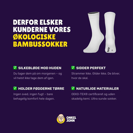 Premium Økologiske Bambusstrømper OEKO-TEX® Certificeret · Unisex · Sort / Hvid