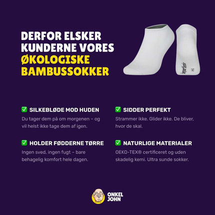 Premium Bambus Ankelstrømper – Økologiske & OEKO-TEX® Certificeret Unisex · Sort / Hvid
