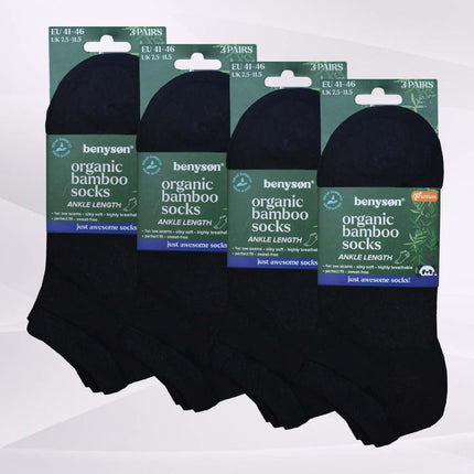 Premium Bambus Ankelstrømper – Økologiske & OEKO-TEX® Certificeret Unisex · Sort / Hvid