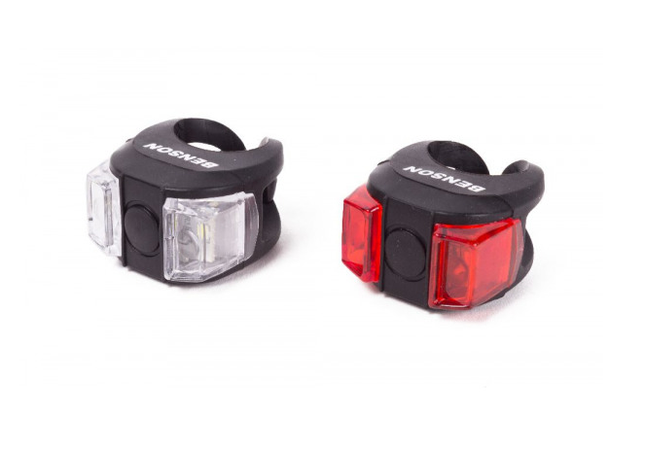 Cykellygtesæt, for- og baglygte LED