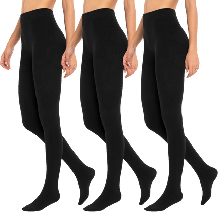 Varme termo strømpebukser, sorte - 2 par