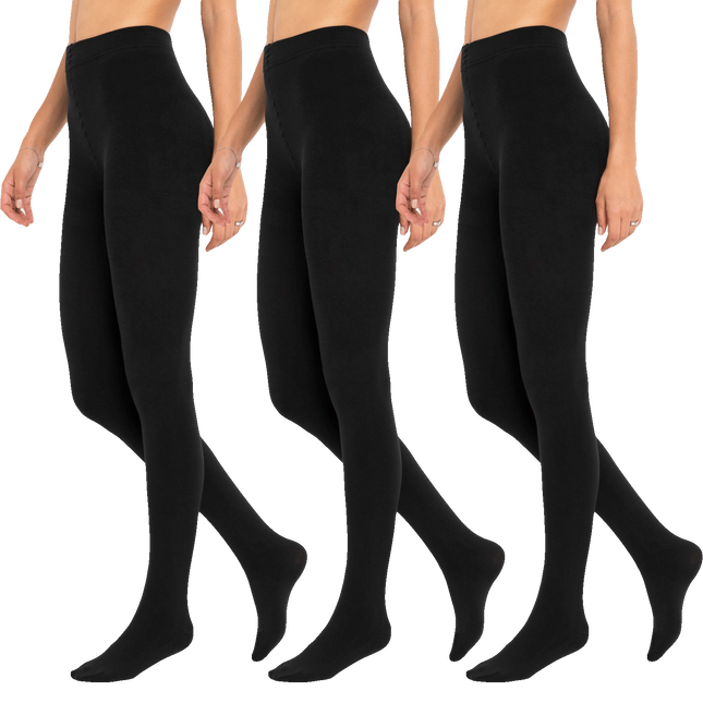 Varme termo strømpebukser, sorte - 2 par