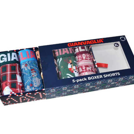5 par boksershorts fra Gianvaglia - julemotiv