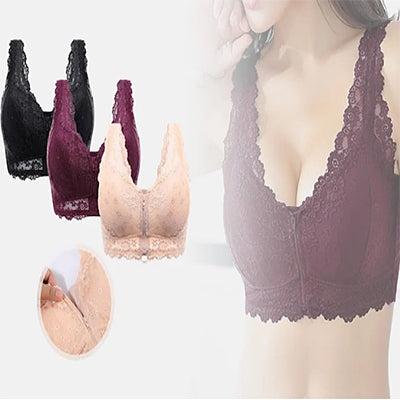 Blonde BH m. lynlås & udtagelige indlæg