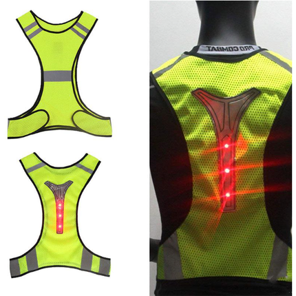 Løbevest m. LED-lys bagpå