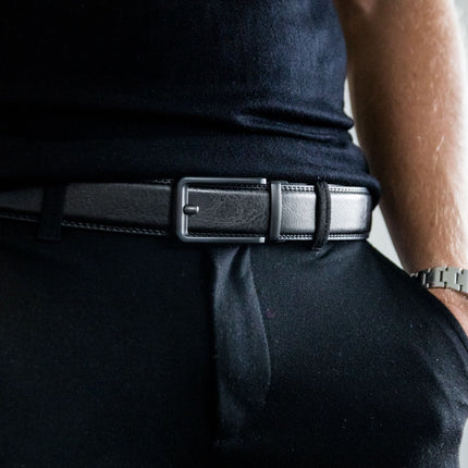 Toke - klikspænde læderbælte med sølv spænde