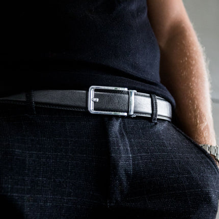 Toke - klikspænde læderbælte med sølv spænde