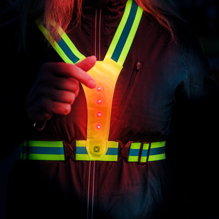 Løbevest m. LED for/bag