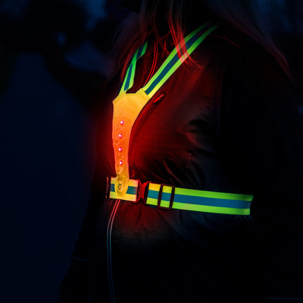 Løbevest m. LED for/bag