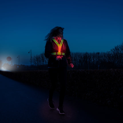 Løbevest m. LED for/bag